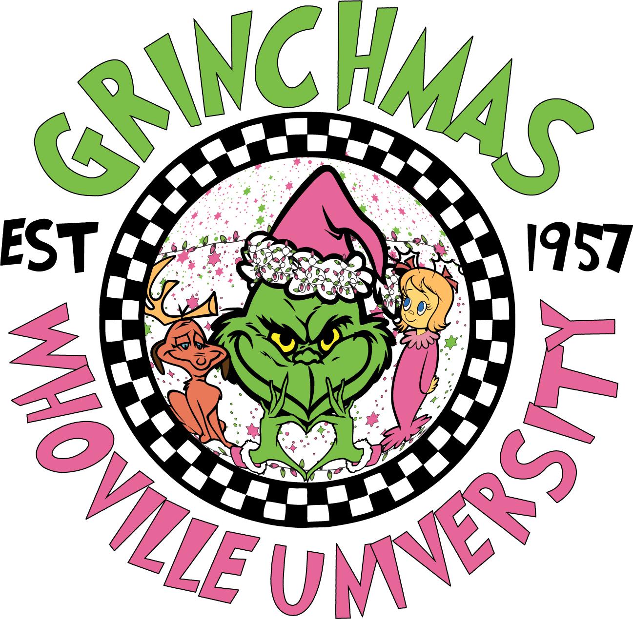 Retro Pink  Whoville University Grinch w/ Pocket Image