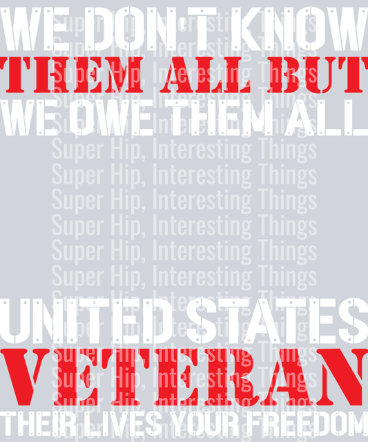 We Don't Know Them All But We Owe Them All United states veteran