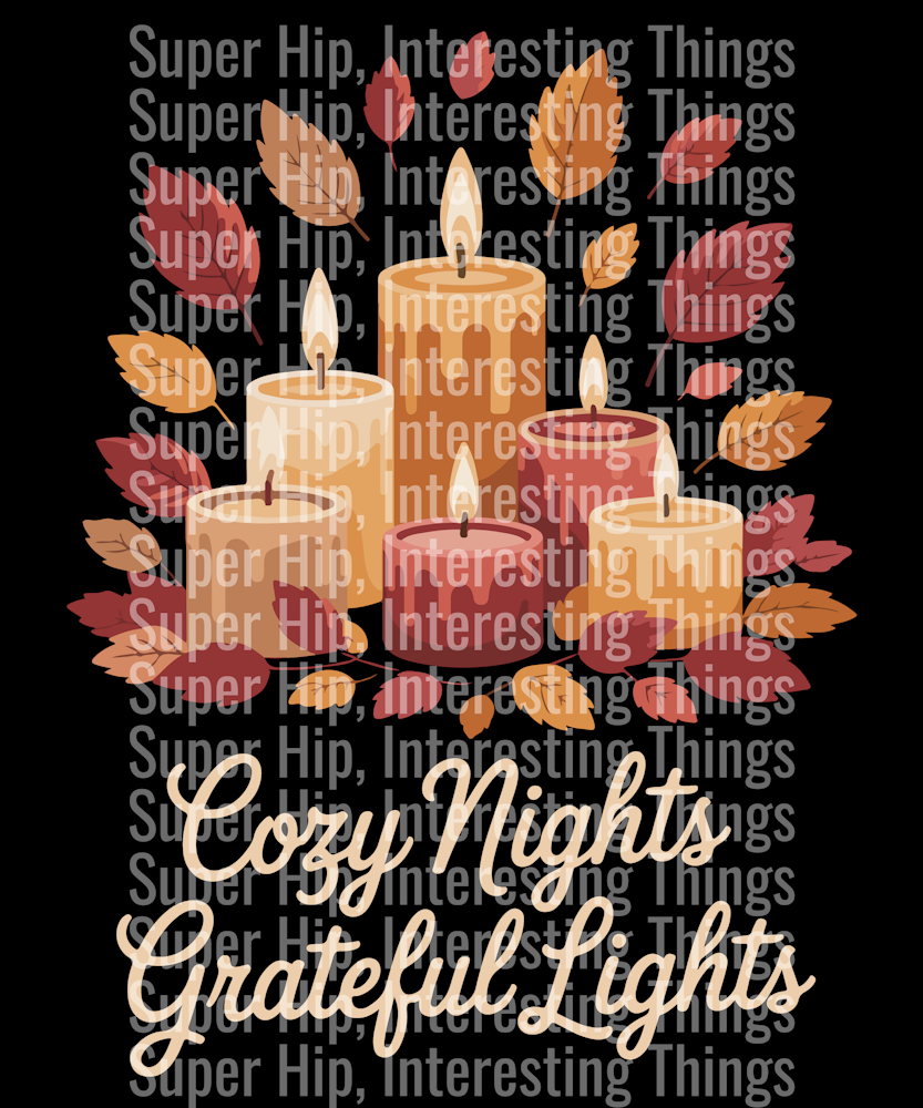 Cozy Nights Grateful Lights Fall T-Shirt